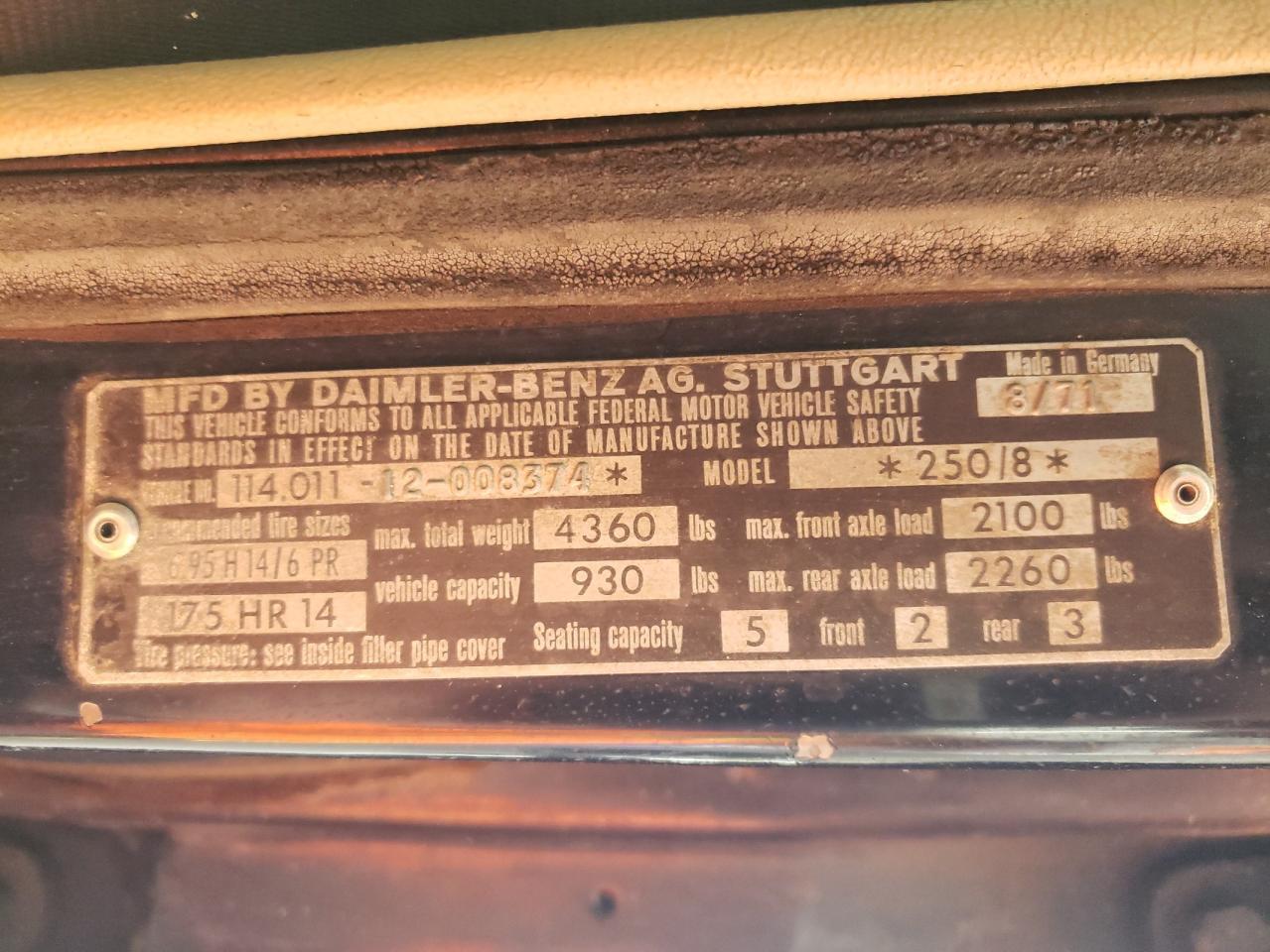 1972 Mercedes-Benz #10